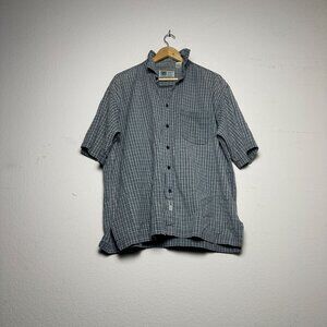 VTG USA CLASSIC Plaid Grandpa Shirt Button Up Outerwear Men L Green White 90s